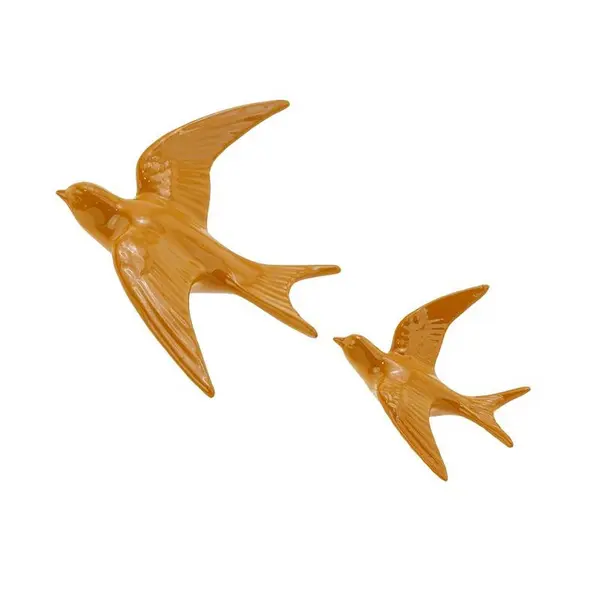 Lot de deux oiseaux orange
